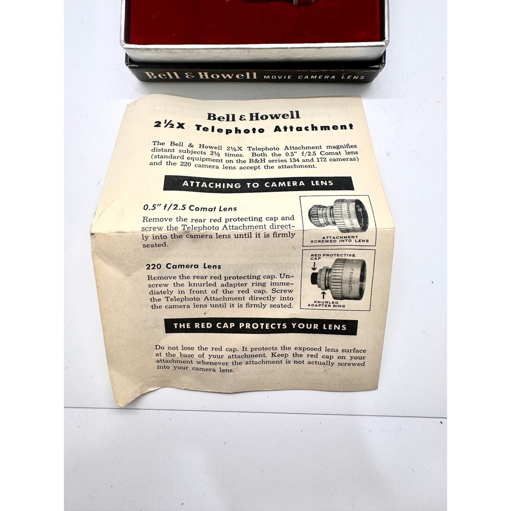 Vintage Bell & Howell 2.5x Telephoto Attachment Movie Camera Lens with Box - Picture 5 of 16